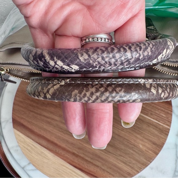 COACH Morgan Color Block Pebble Leather w/Exotic Embossed Trim Satchel/Crossbody - Picture 10 of 15